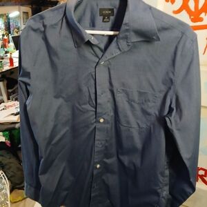 J. Crew Men's Casual Navy Button Down Shirt